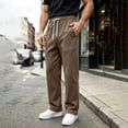 thumbnail image 3 of Men's Heavyweight Fleece Sweatpants Solid Color Thick Straight Leg Pants Loose Casual Breathable Sweatpants with Pockets, 3 of 8