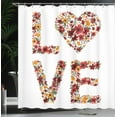 thumbnail image 4 of Ambesonne Valentines Day Shower Curtain, Garden Fowers, 69"Wx84"L, Multicolor, 4 of 5