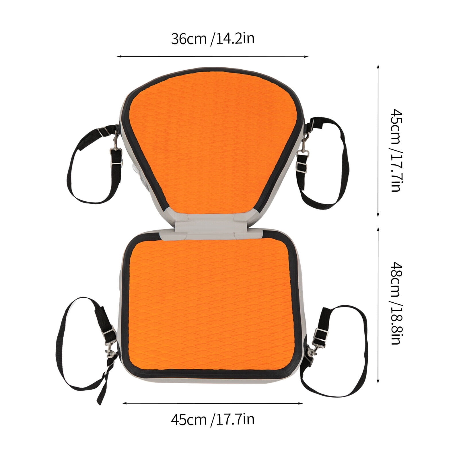 For Adolescents and Adults EVA and PVC Kayak Seats, Orange Thicken Seat Cushion for Kayak, Adjustable Padded Kayak Seat