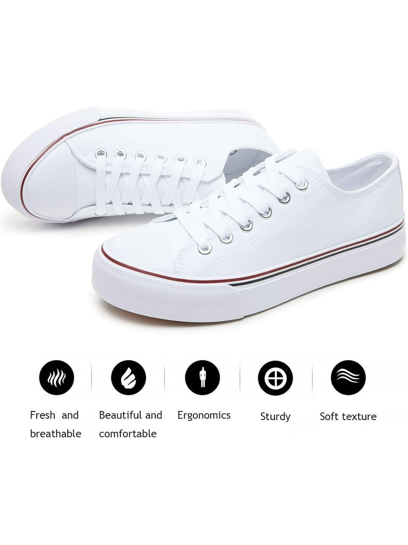 Adult Unisex Low Top Canvas Sneakers Shoes Mens 6  / Women\'s 8 Amazon.com | Unisex Low Top Lace Up Casual Canvas Shoes for  main image 3