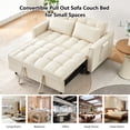 thumbnail image 5 of MIKIBAMA 55" Velvet 3 In 1 Convertible Sofa Bed with Side Pockets & Adjustable Backrest, Perfect for Living Room,Beige, 5 of 5