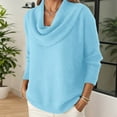 2026 Women Fashion Sweater Cowl Neck Rabbit Knitted Long Sleeve Solid ...