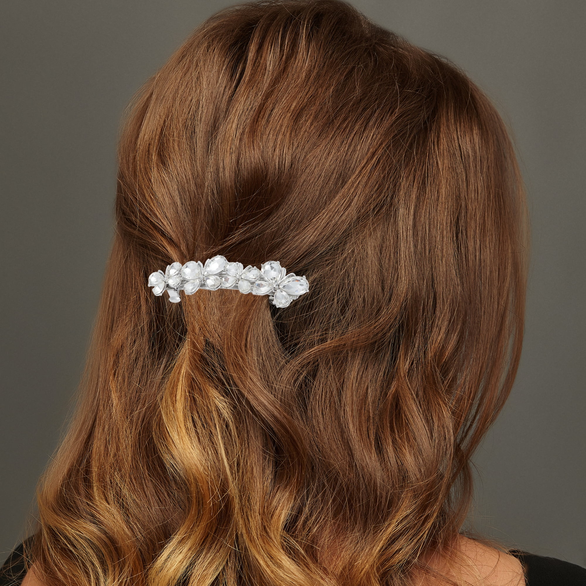 Unique Bargains Butterfly Hair Barrettes 1 Piece Hairstyles Silver Tone