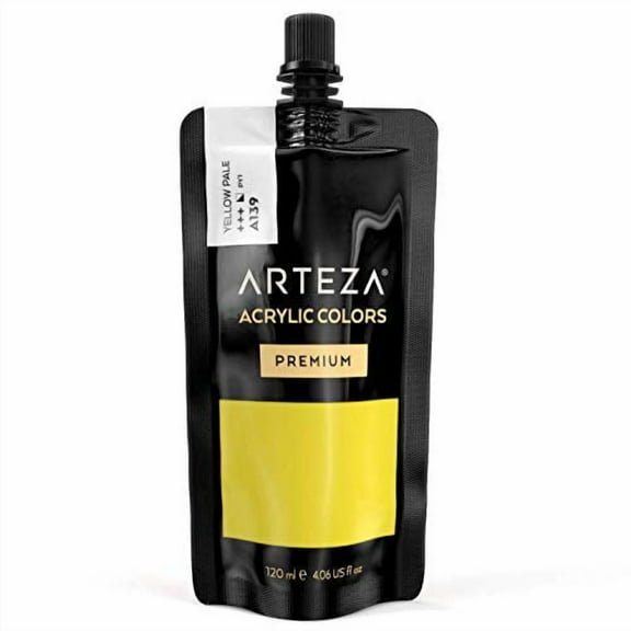 Arteza Acrylic Artist Paint, Yellow Pale Color, 120ml - Single Color