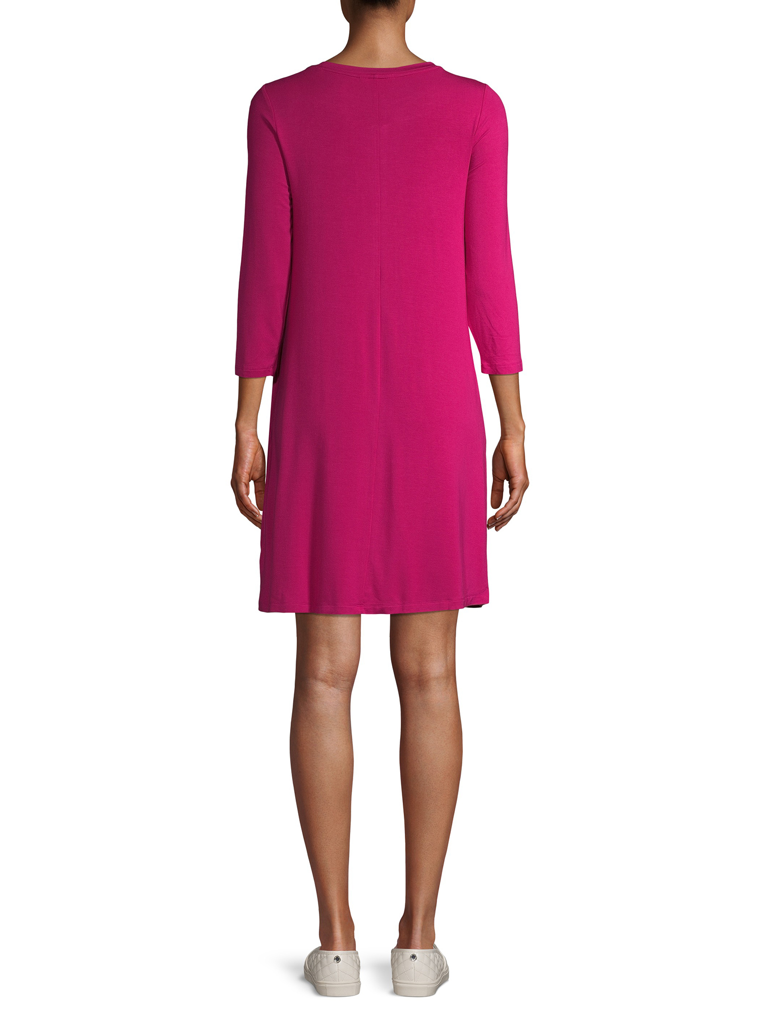 Time and Tru Women's 3/4 Sleeve Knit Dress