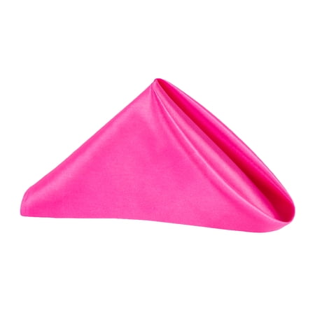 50 Pieces, Satin Napkin 20"x20" square Edge: Hemmed Material: 100% Polyester - Fuchsia