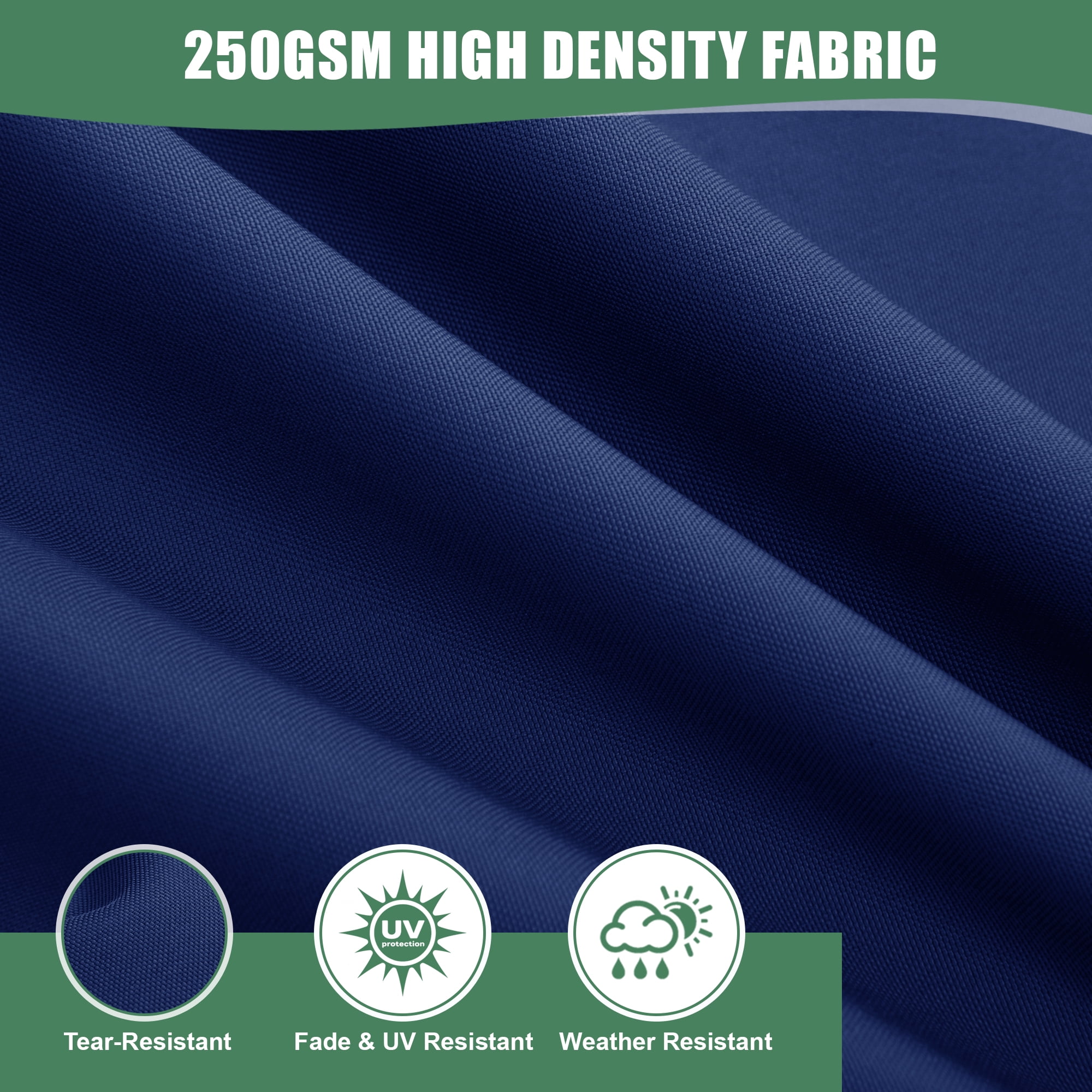 Outdoor Loveseat Cushions for Patio Furniture, Waterproof Weather & Fade Resistant Seat and Backrest Cushion Set with Removable Cover, 46 x 26 Inch, Navy