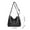 Black, variant on Soft Washed Faux Leather Shoulder Bag | Multi-Zip Large Capacity Handbag | Lightweight Spacious Crossbody Purse | Adjustable Wide Strap | 25x20x11cm | Black Brown White