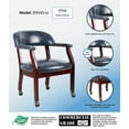 thumbnail image 7 of Boss Office Products Captains Chair in Blue and Mahogany with Casters, 7 of 7