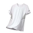 thumbnail image 6 of Hearthz Ice Silk Quick Dry Shirts for Men Short Sleeve Crew Neck Men's Athletic Shirts & Tees Moisture Wicking Workout Men Graphic T Shirts White L, 6 of 7