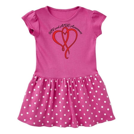 

Inktastic HIV and AIDS Awareness Red Heart Ribbon Gift Baby Girl Dress