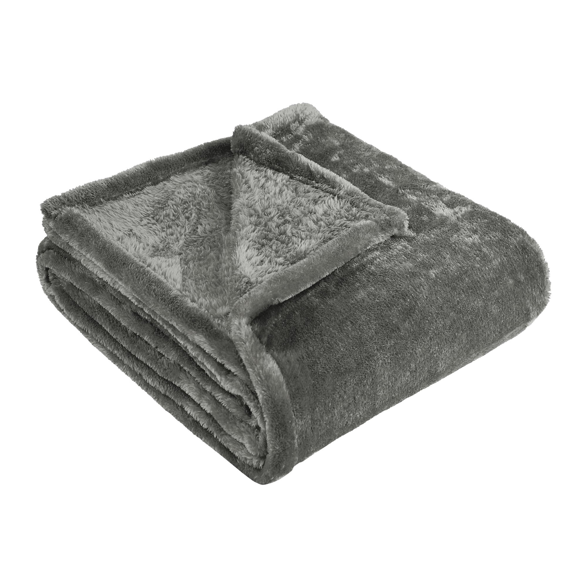 Premium 100% Micro-Polyester Fleece Blanket, Ultra-Plush , Soft, Breathable, All-Season, Perfect for Bed or Couch, Blanket Set , King, Charcoal by Blue Nile Mills