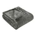 thumbnail image 2 of BNM Solid Fleece Soft Plush Blanket, Throw, Charcoal, 2 of 7