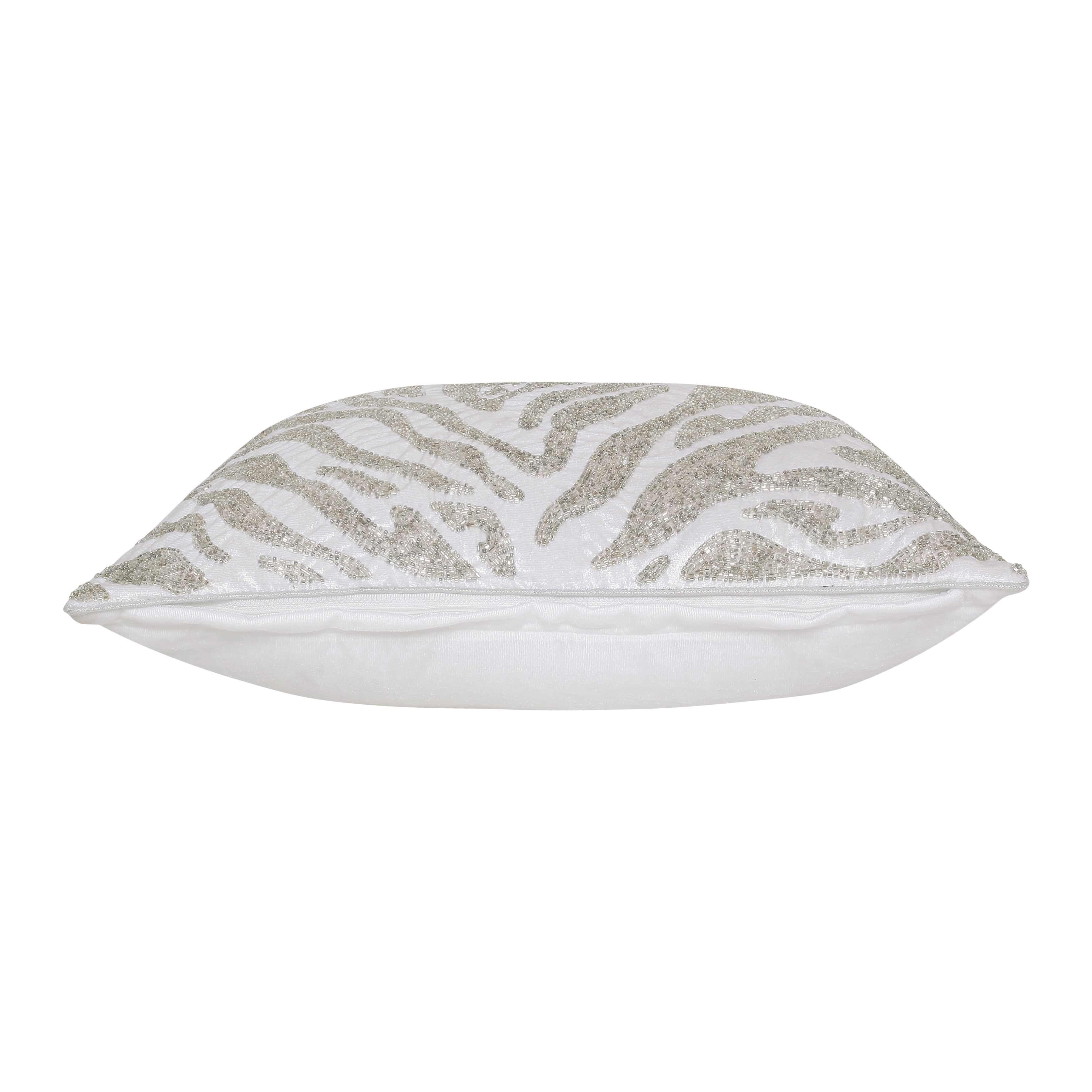 Harlow Hill Demi 20" x 20" Ivory/Silver Zebra Print Polyester Adult Decorative Throw Pillow Cover