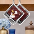 thumbnail image 2 of Red Kitchen Chef Pot Holders for Kitchen Heatproof Potholder, 2 Pack Black Plaid Gourmet Food Vintage Hot Pads Multipurpose Oven Pads Cloth Potholders Trivet for Cooking and Baking, 2 of 8
