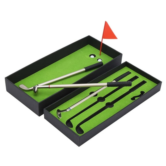 Golf Pen Set, Metal Mini Golf Club Models Ballpoint Pen Flag Set Desktop Golf Ball Pen Set Golf Accessories Golf