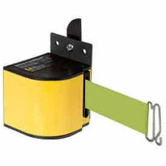 Lavi Industries Warehouse Safety Retractable Belt Barrier Yellow Case W/18' Neon