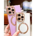 thumbnail image 2 of iPhone 12 Pro Max Case Magnetic for Women Men [Compatible with MagSafe] with Camera Lens Protection,Cute Slim Luxury Plating Soft TPU Reinforced Corners Cover Case,Light Purple, 2 of 16