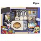 thumbnail image 2 of Juego de juguetes de microondas para niños: 18 piezas de utensilios de cocina simulados, juego de comida falsa, 2 of 8