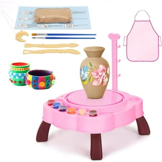 Pottery Wheel Art Craft Kit, Pottery Studio Polymer Air Dry Modeling Clay Tools, Craft Paint Palette Set USB Powered, Schools & Home Educational Toy