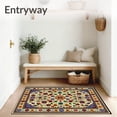 thumbnail image 3 of ODIKA 8'x10' Machine Washable Non-Slip Area Rug, Colorful Ethnic Half Round Featuring Mexican Pottery Tile High Traffic Rug, Beige, 66207, 3 of 7