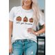 thumbnail image 1 of ABPHQTO Camiseta blanca de manga corta con estampado de calabaza Let's Get Smashed para mujer, 1 of 5