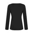 thumbnail image 5 of LISTHA Womens Long Sleeve Shirts 2025 Crop Tops Square Neck Y2k Slim Fit T Shirts Basic Clothes #1Black XS, 5 of 6