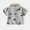 thumbnail image 4 of Chemise à Manches Courtes Imprimée Dinosaure avec Col à Revers pour Filles, Tissu Polyester, Longueur Régulière, Col Rond, Tenue Décontractée, pour 2–10 Ans, 4 of 9