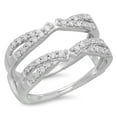 thumbnail image 1 of Dazzlingrock Collection 0.50 Carat (ctw) 14K Round Diamond Ladies Wedding Swirl Double Guard Ring 1/2 CT, White Gold, Size 6, 1 of 1