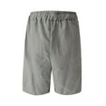 thumbnail image 5 of Drawstring Waist Corduroy Walk Shorts Men Casual Lightweight Summer Bermuda Bottoms with Pockets Vertical Stripes and Leather Patch Beach Bottoms, #03 Gray, M, 5 of 8