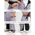 thumbnail image 5 of YOIAVIAOY Womens Snow Ski Pants Overalls Waterproof Athletic Bibs Workout Casual Winter Warm Bib Purple L, 5 of 7