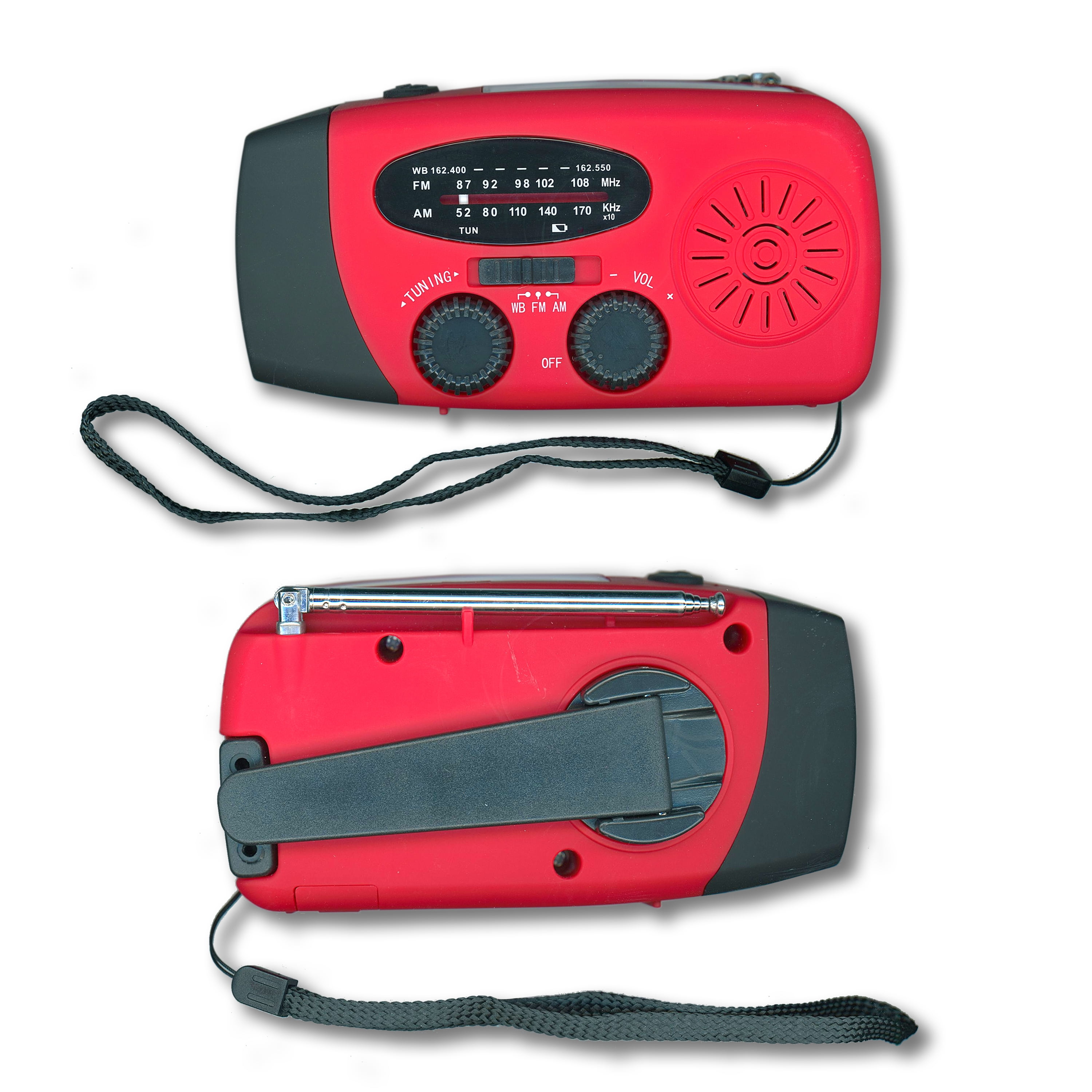 US Survival Solutions Hand Crank Radio - Flashlight for Emergency | Self Powered AM/FM | Portable Weather Radio with 2000mAh - Power Bank Cell Phone Charger, USB Rechargeable for Camping, Emergency