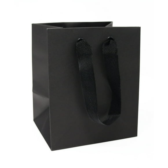 Multicoloured Wine Tote Reusable Imperial Gift Bags with Reinforced Cardboard Gusset and Thick Top Handle for Better Grip, Great for Gifts, Party Favors, Goodies - 5”W x 4”D x 6”H - Creative Bag