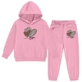 thumbnail image 5 of Girls Valentine's Day Hoodie Set Leopard Print Heart Pattern Hooded Hoodies Sweatshirt Pants Set Pink 3 Y-4 Y, 5 of 6