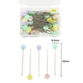 thumbnail image 2 of ”100Pcs Plastic Flat Head Straight Quilting Mixed Color DIY Sewing Needles  Light Color Flower”, 2 of 9
