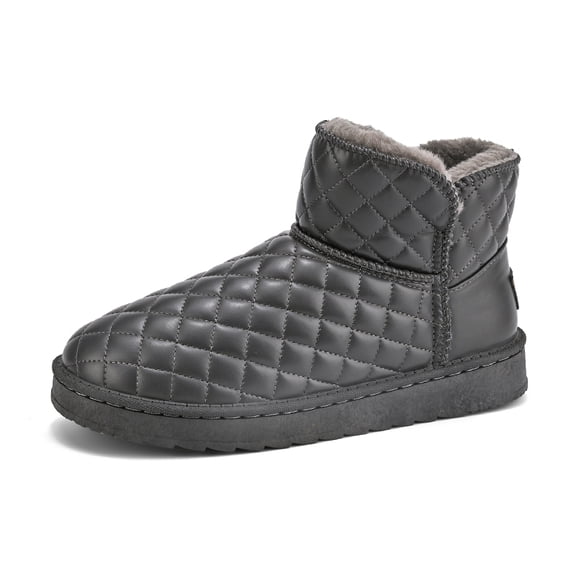 Men Ankle Snow Boot Pull on Winter Boots Plush Lined School Lightweight