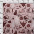 thumbnail image 3 of oneOone Silk Tabby Dark Rose Brown Fabric Halloween Dress Material Fabric Print Fabric By The Yard 42 Inch Wide, 3 of 4