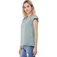 thumbnail image 2 of INSPIRE CHIC Blouse Haut pour Femme à Col en V, de Travail Décontracté, à Manches Courtes, 2 of 5