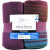 Mainstays Harvest 2Pk Fleece Throws, Purple Pearl
