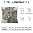 thumbnail image 5 of Creowell Throw Pillow Cover Cute Cartoon Elephant and Owls on a Flowers Pillow Case Decorative Outdoor Cushion Couch Sofa Pillowcases, 5 of 5