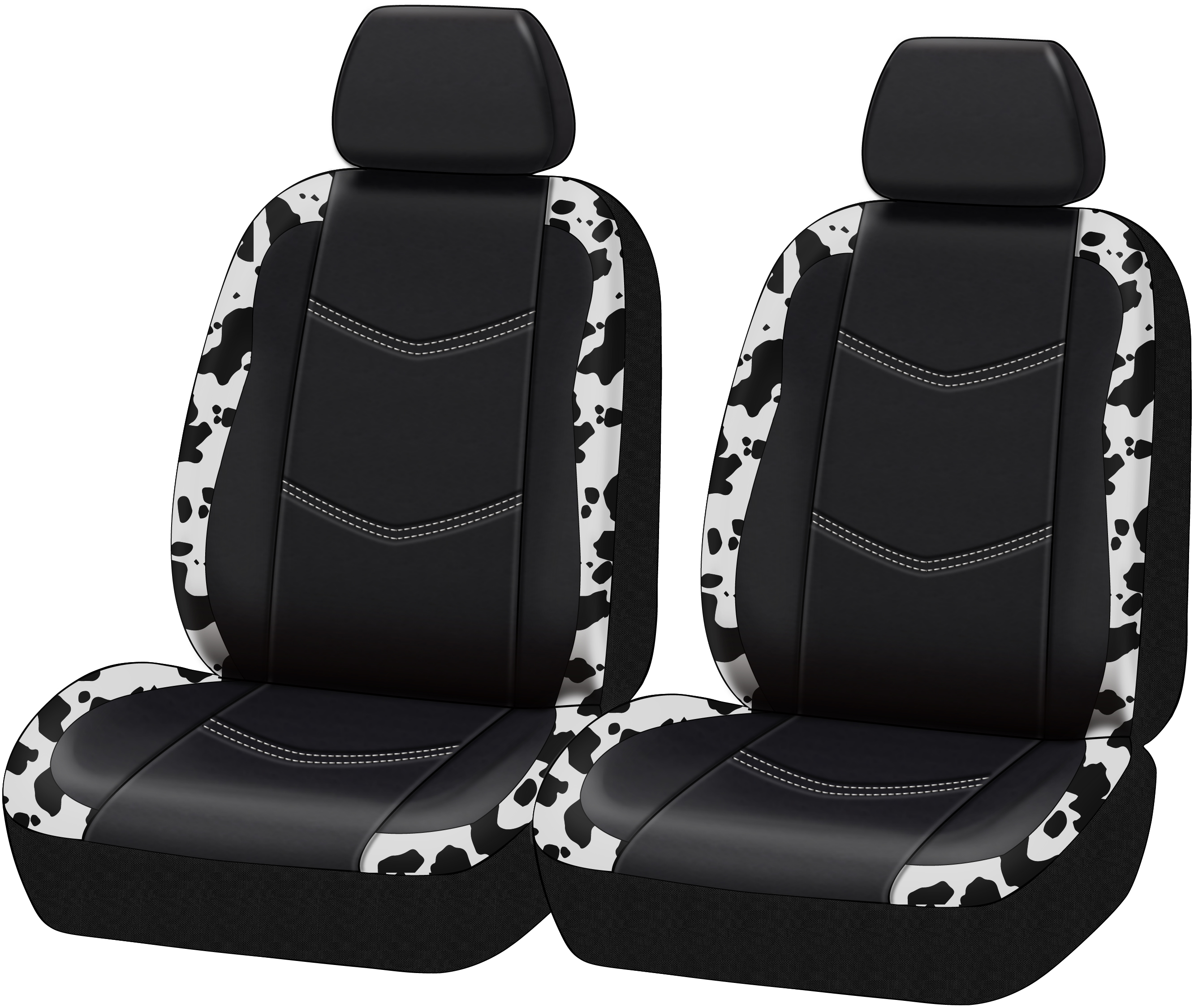 Auto Drive Cow Faux Leather Seat and Headrest Covers photo 1