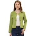 thumbnail image 1 of Chaqueta De Mujer Con Botones Cortos Y Ligeros Vintage De Otoño Con Bolsillos Verde L, 1 of 5