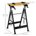 thumbnail image 2 of Établi à Hauteur Réglable – Table de Travail Portable avec Pinces et Rangement pour Outils / Cadre en Acier, Fini Bois Naturel et Noir, Capacité de 220 Lb pour Garage, Atelier et Projets de Bricolage, 2 of 7