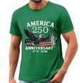 thumbnail image 2 of FchengtaiS 250th Anniversary USA Shirts for Men American Flag T-Shirt 4th of July Shirt Short Sleeve Crewneck Pullover Tops 250 Years Birthday Patriotic Tops Green XXL, 2 of 5