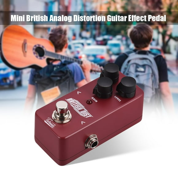 Twinote Compact British Analog Distortion Pedal with True Bypass, LEVEL/GAIN/TONE Controls, LED Indicator, and Durable Metal Housing for Guitar Effects