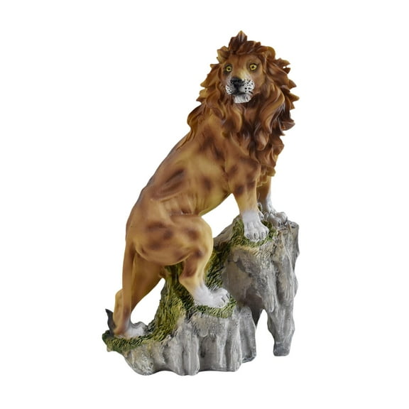 WLPZXP Resin Standing Lion Statue Sculpture Decorative Crafts for House Porch Decor brown