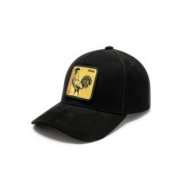 Knite gorra Gamuza Gallo dorado elegante visera curva ajustable para hombre