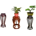 thumbnail image 7 of Display Stand Pedestal Wooden Vase Base, Display Stand Flower Shelf Elm Flower Shelf Floor-standing Living Room Shelf Chinese Antique Shelf Home Indoor Wooden Vase Base Bonsai Pedestal (Color : Brass, 7 of 7