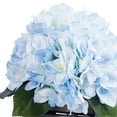thumbnail image 3 of Enova Home Artificial Flowers Silk Hydrangea Fake Flowers Arrangement in Wood Planter for Home Office Wedding Decoration (Azure), 3 of 3
