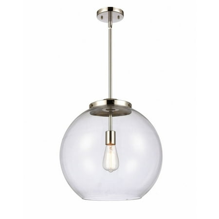 

221-1S-PN-G122-16-Innovations Lighting-Athens - 1 Light Pendant In Industrial Style-16.38 Inches Tall and 15.75 Inches Wide-Polished Nickel